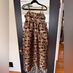 Elegant Brown and Black Maxi Dress